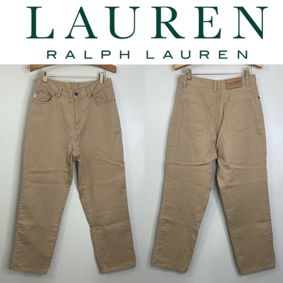 LAUREN JEANS CO RALPH LAUREN GREEN LABEL PETITE MID RISE CAPRI PANTS 8P - Picture 1 of 10